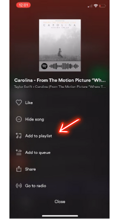 Now select Add To Playlist.