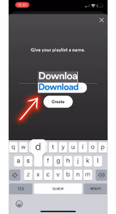 Choose a Name for your Playlist and Click Create