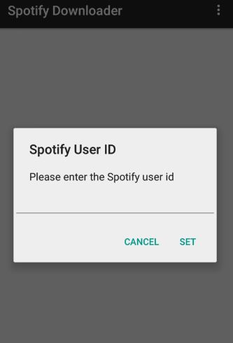 enter spotify user id